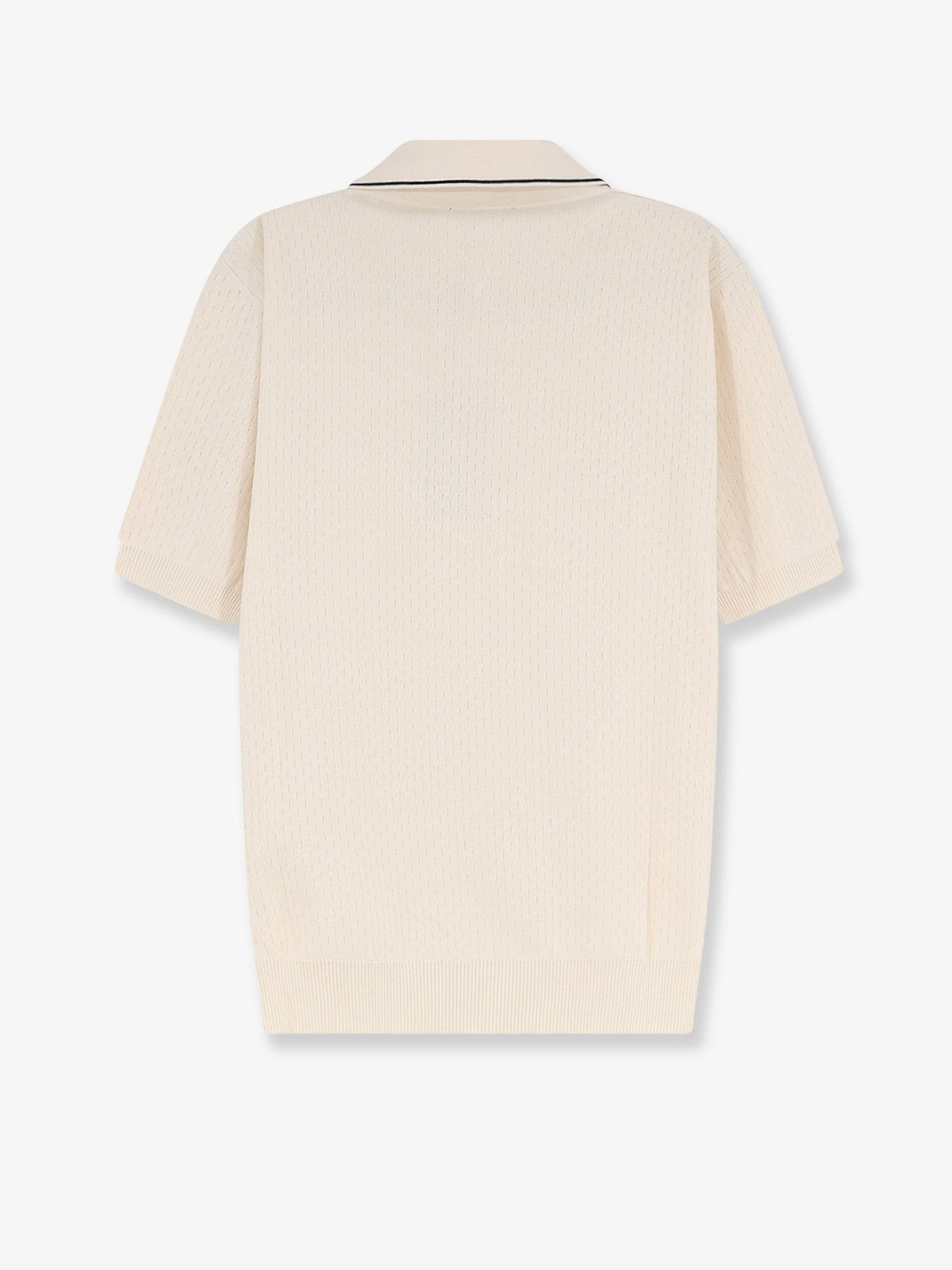 Fendi Men's Cotton and Silk Polo Shirt White