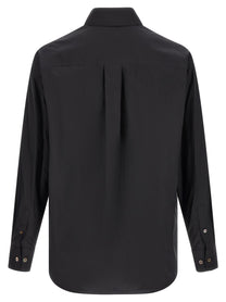 Lemaire Cotton and Silk Shirt Black