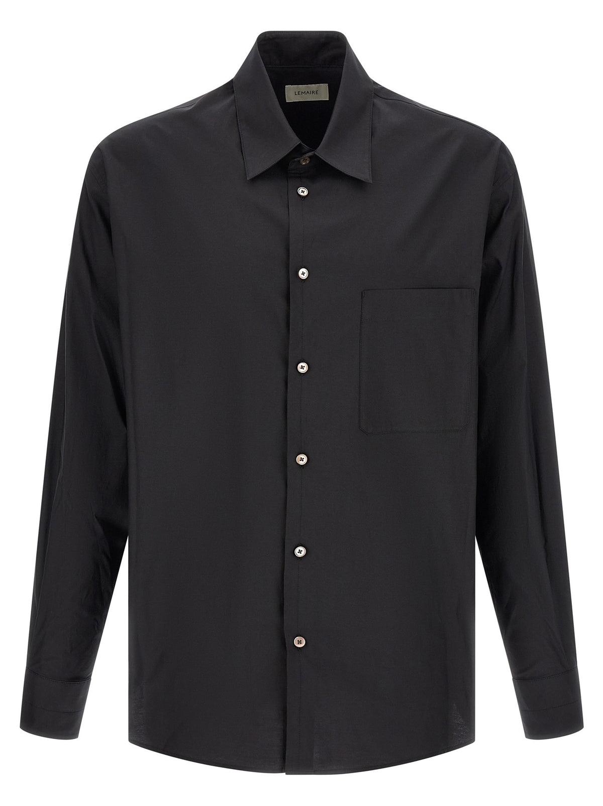 Lemaire Cotton and Silk Shirt Black