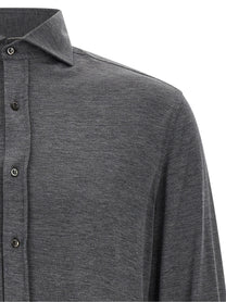 Brunello Cucinelli Cotton and Silk Shirt Grey, view 3