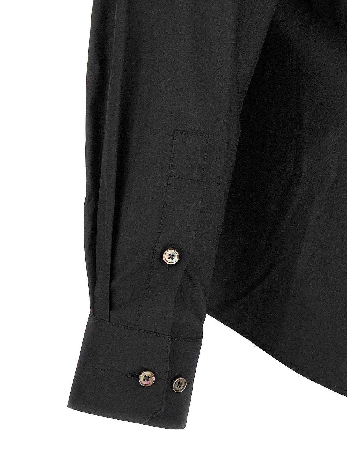 Lemaire Cotton and Silk Shirt Black