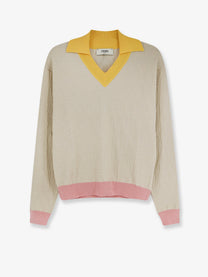 Fendi Women's FF Jacquard Sweater Beige