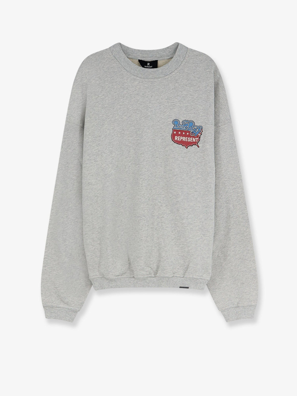 Represent Men's Cotton Beach Boys Americas Band Sweater Grey