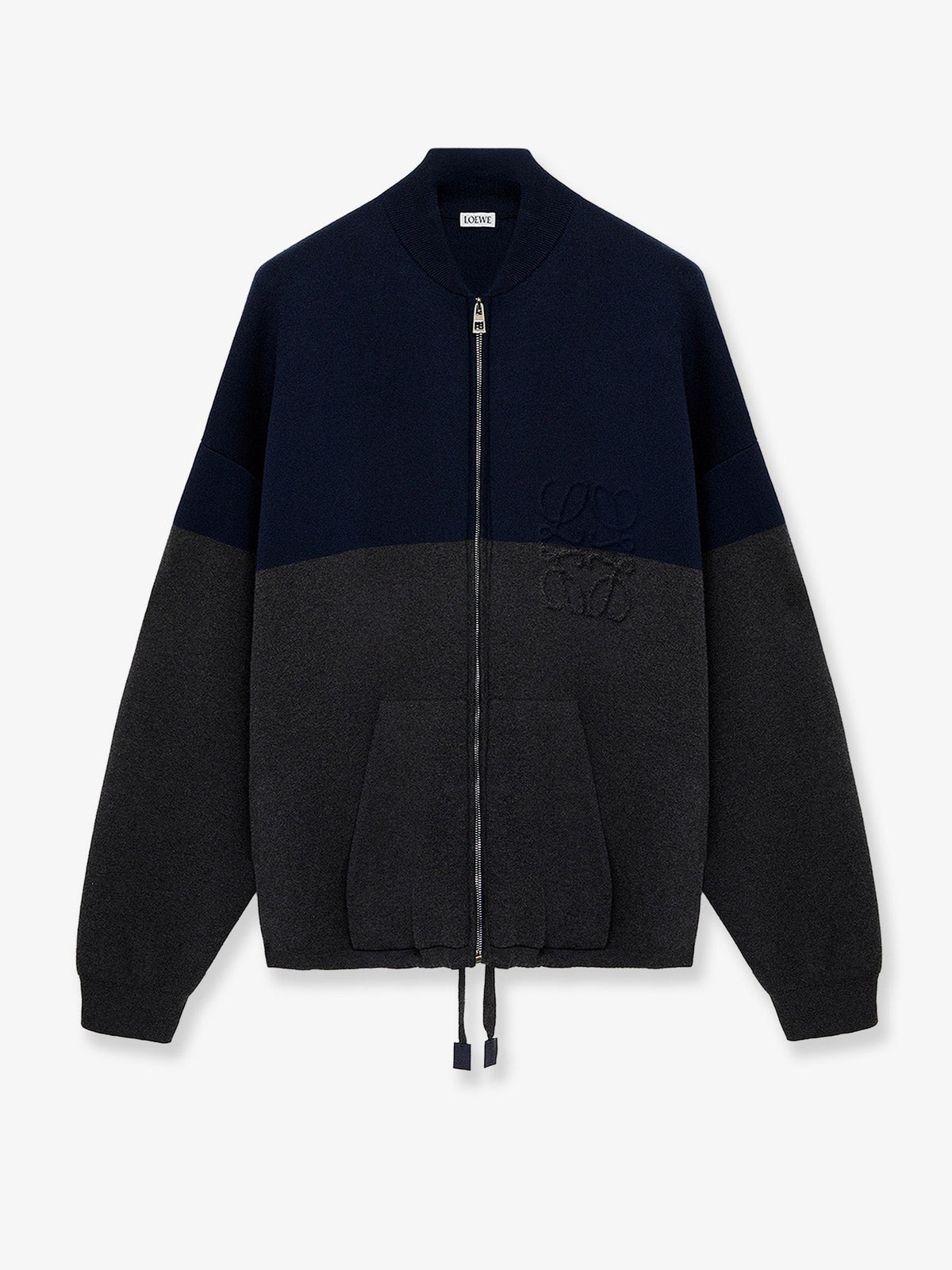 Loewe Men's Cotton Blend Zip up Cardigan Blue