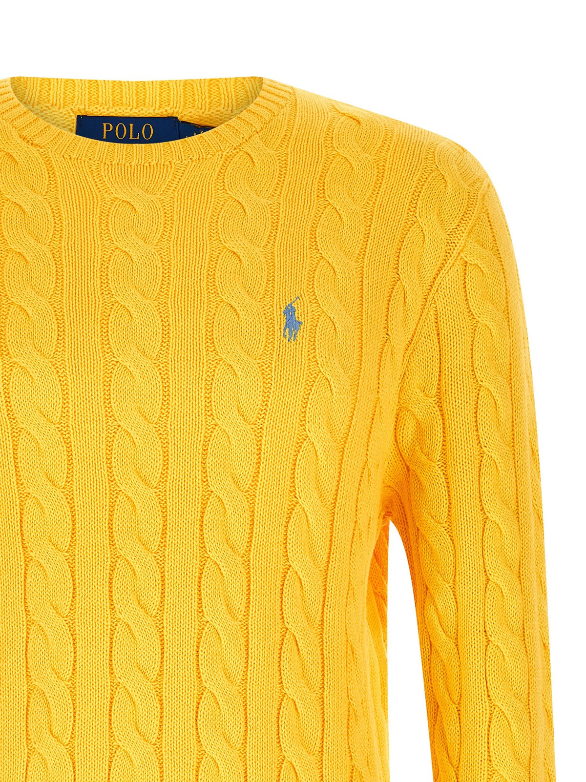 Polo Ralph Lauren Cotton Braided Sweater Yellow