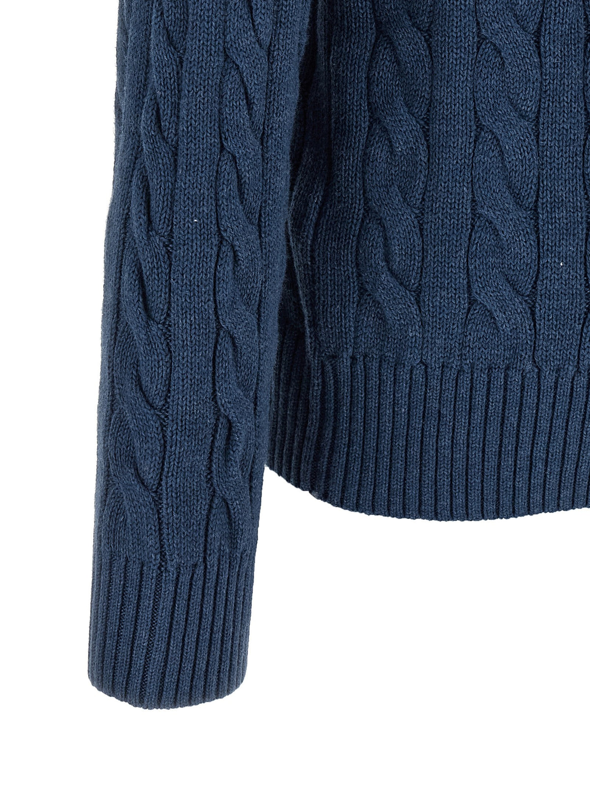 Polo Ralph Lauren Cotton Braided Sweater Blue