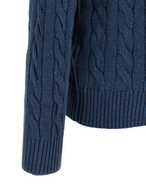 Polo Ralph Lauren Cotton Braided Sweater Blue