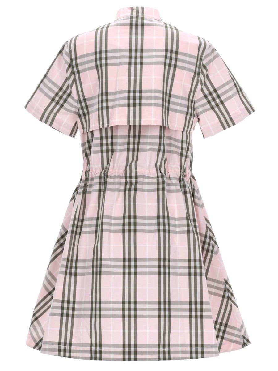 Burberry Women's Cotton Check Dress Blue