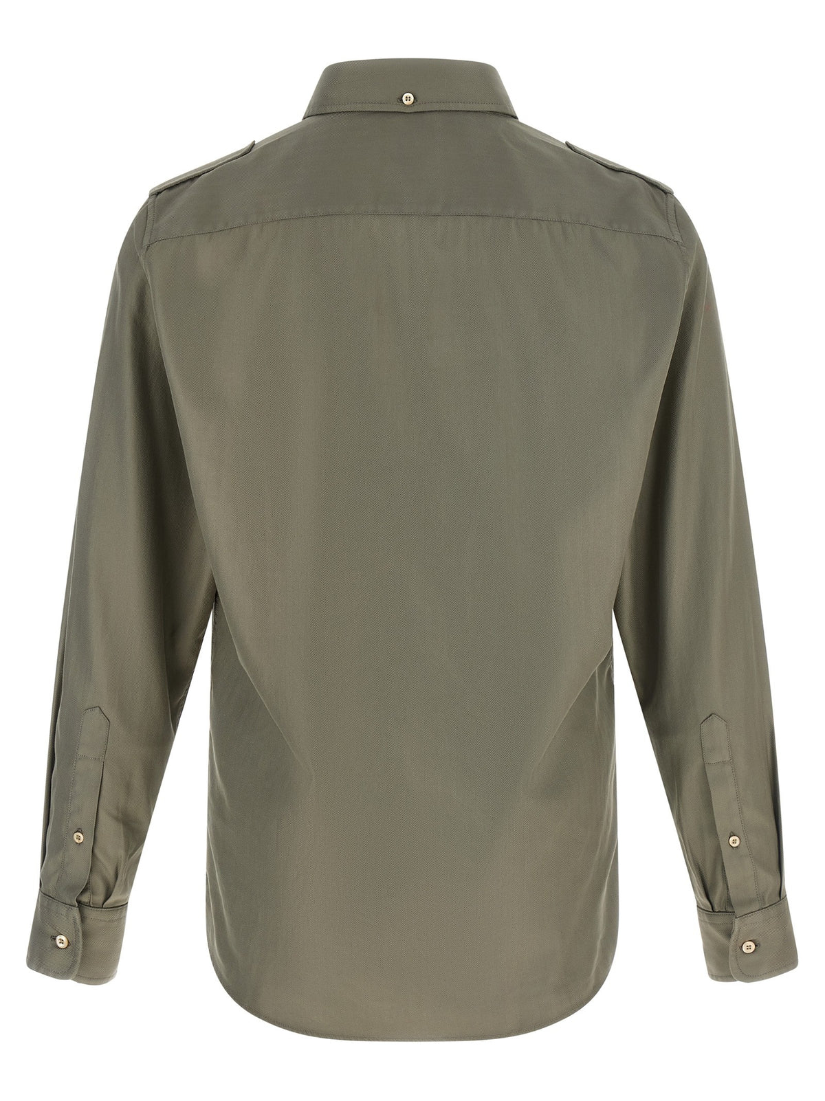 Brunello Cucinelli Cotton Chevron Shirt Green, view 2