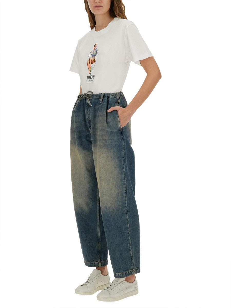 Moschino Jeans Women's Cotton Denim Pants Blue