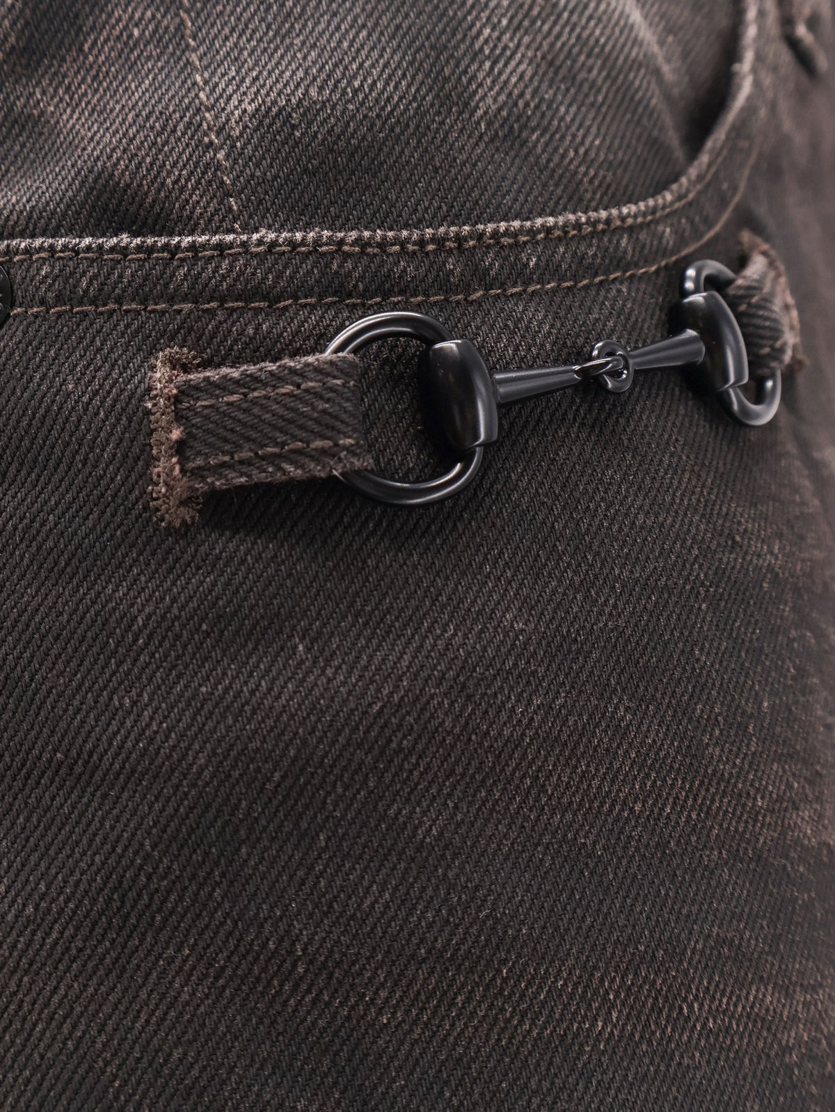 Gucci Men's Cotton Denim Trousers Brown, view 3