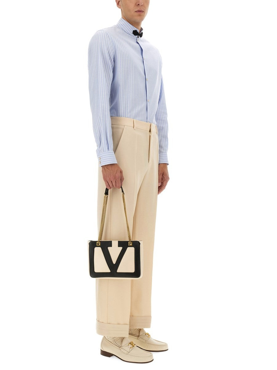 Valentino Men's Cotton Oxford Shirt Blue
