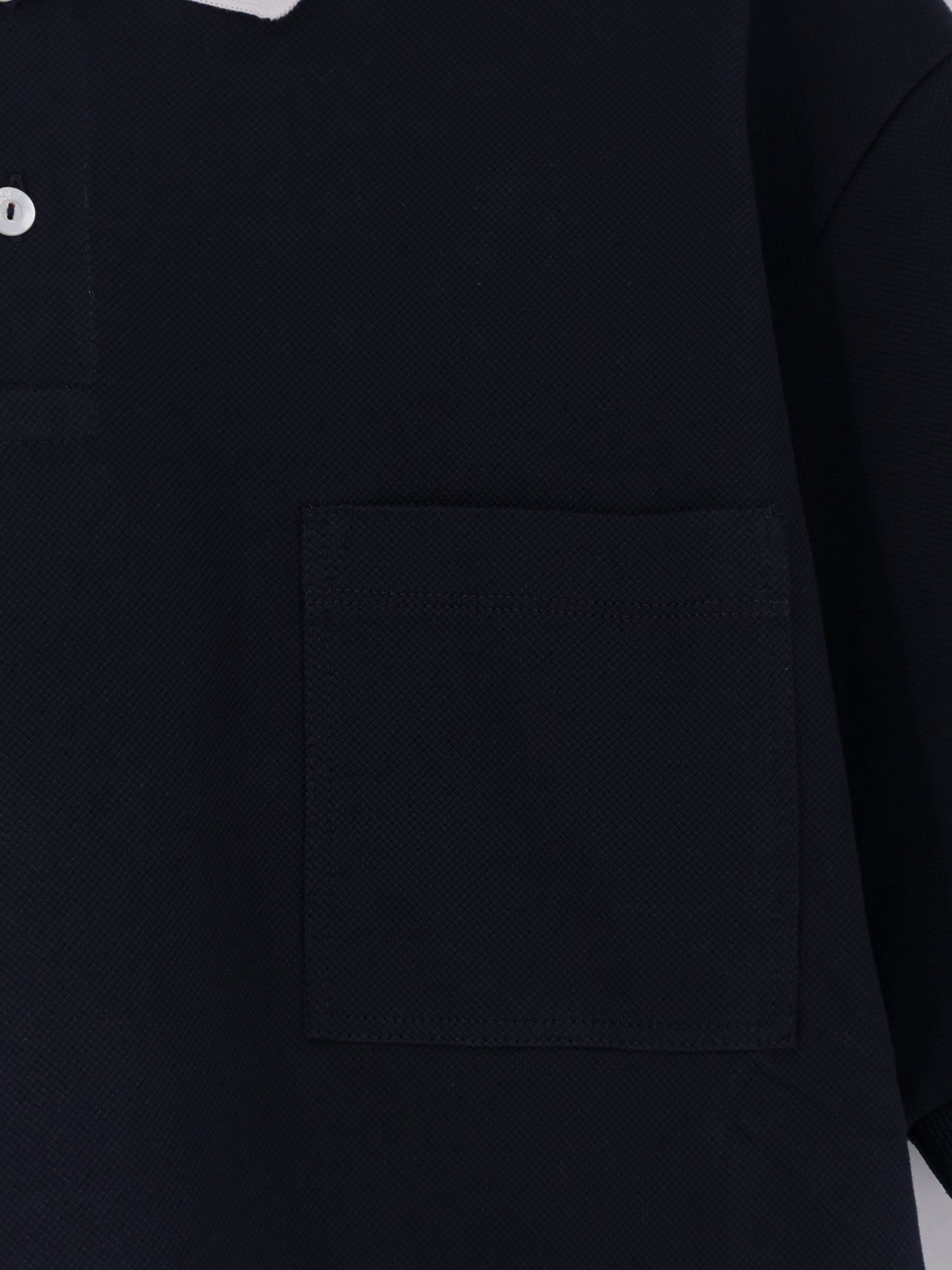 Gucci Men's Contrast Collar Polo Shirt Blue