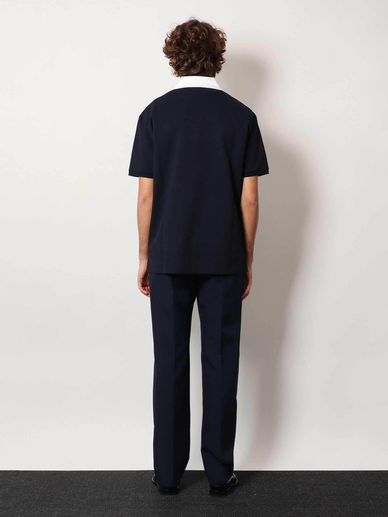 Gucci Men's Contrast Collar Polo Shirt Blue