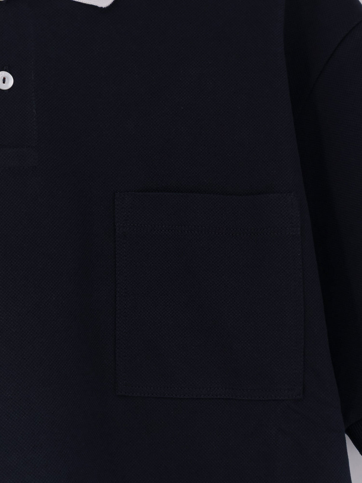 Gucci Men's Contrast Collar Polo Shirt Blue