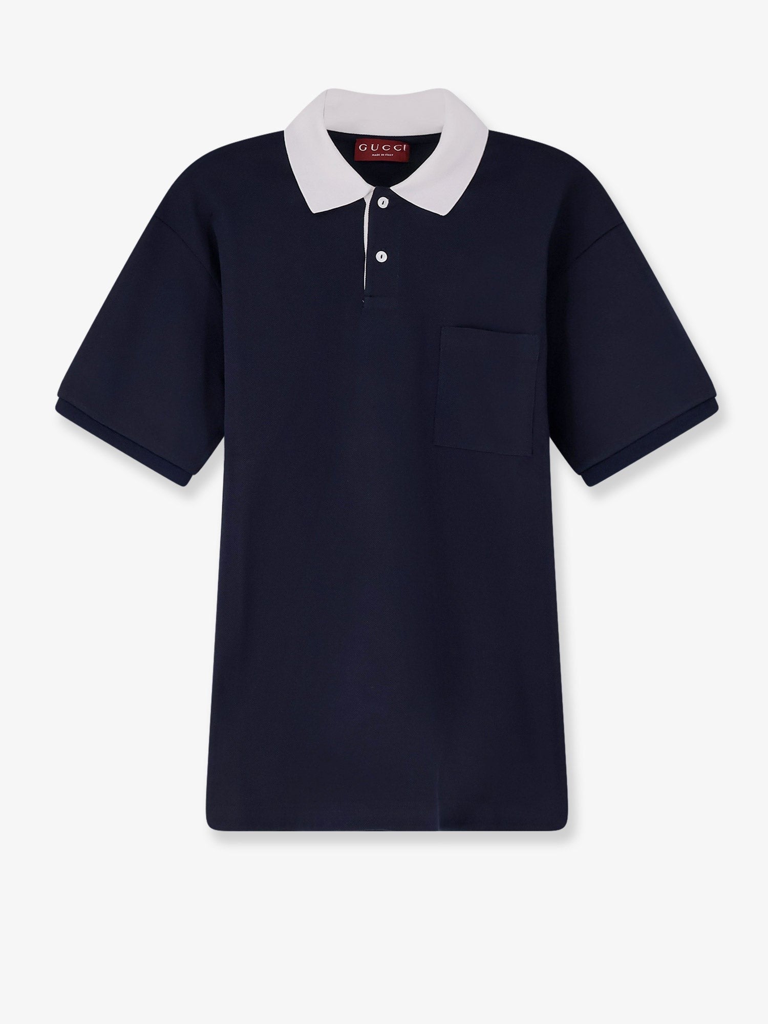 Gucci Men's Contrast Collar Polo Shirt Blue