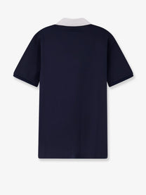 Gucci Men's Contrast Collar Polo Shirt Blue