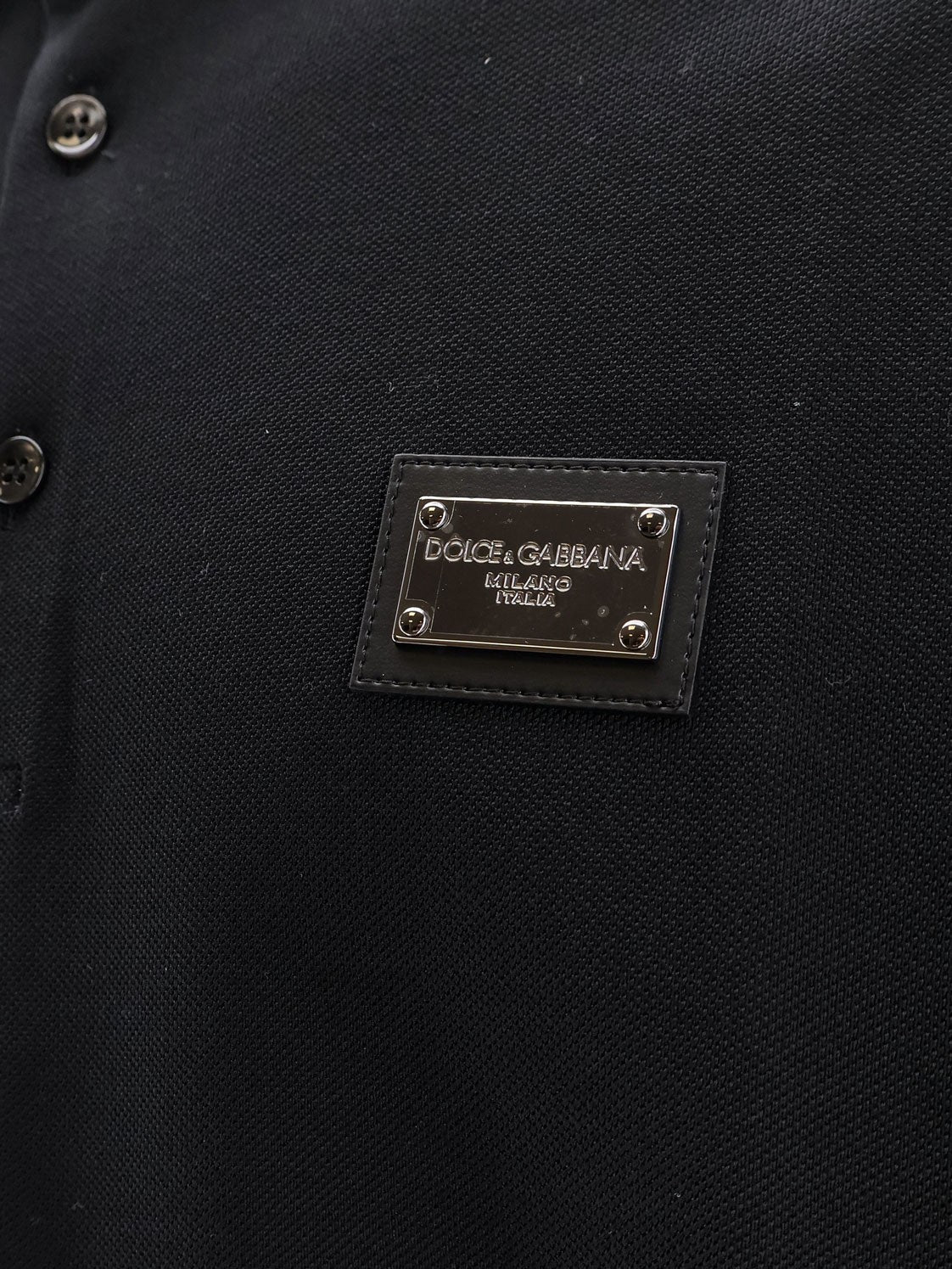 Dolce &amp; Gabbana Men's Plate Polo Shirt Black