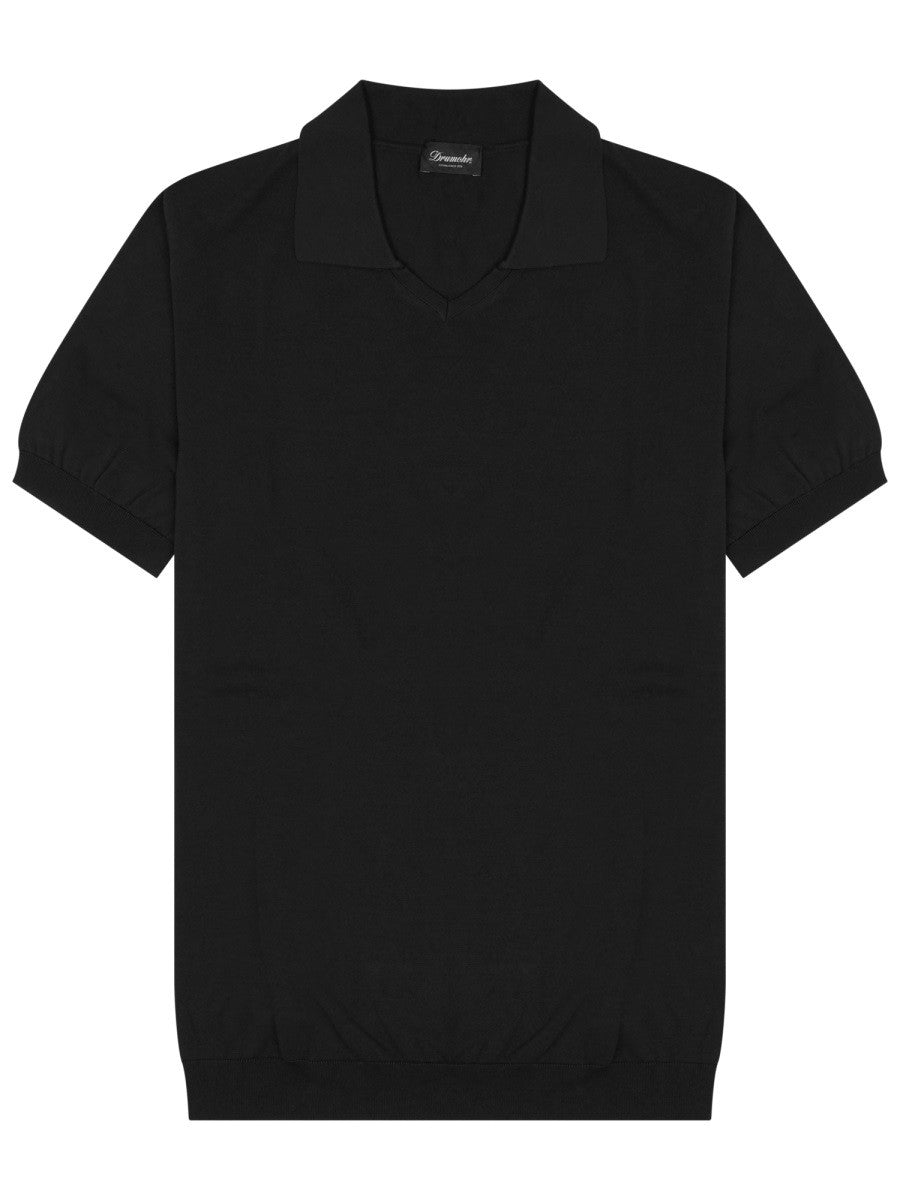 Drumohr Men's Cotton Polo Black
