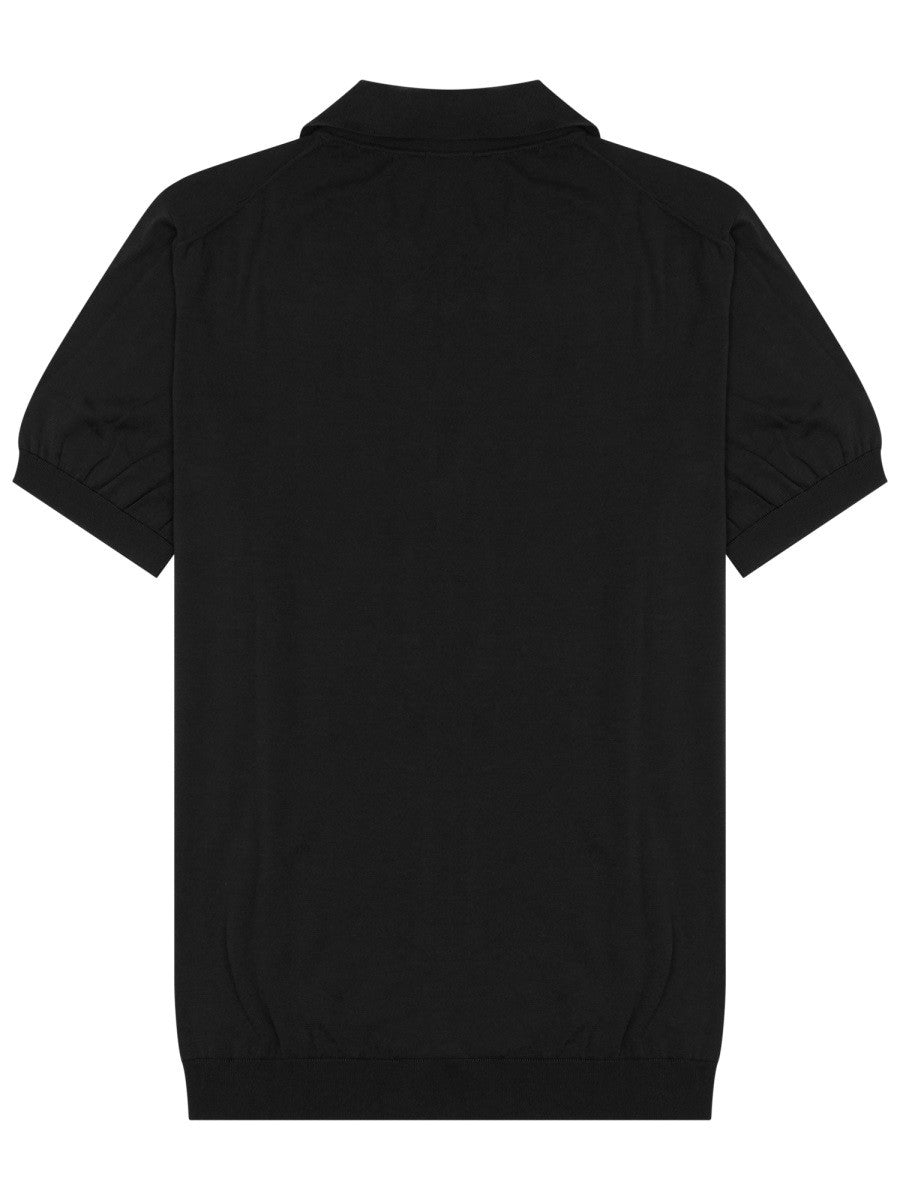 Drumohr Men's Cotton Polo Black