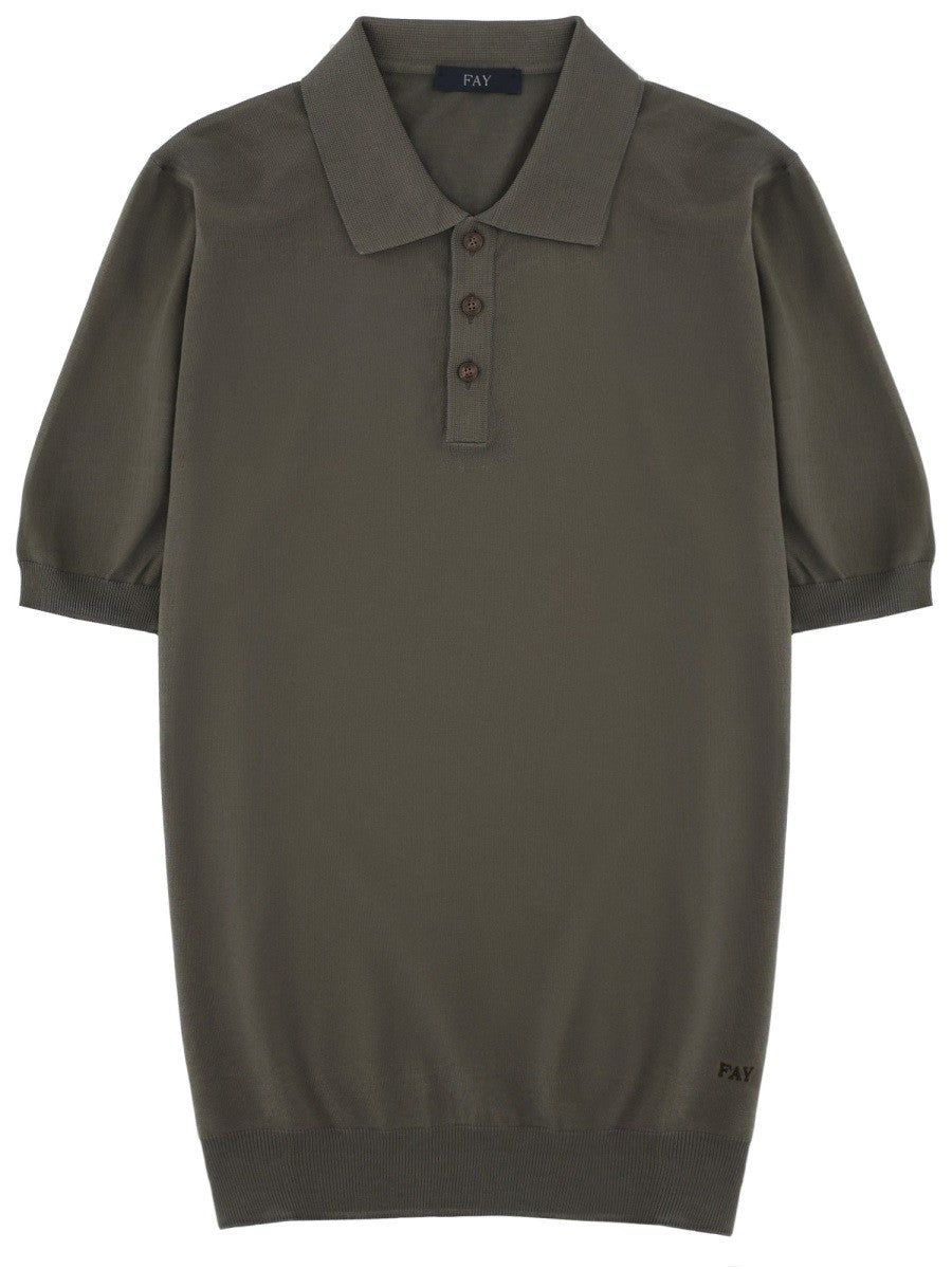 Fay Men's Cotton Polo Green