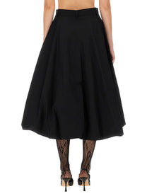 Moschino Women's Cotton Poplin Skirt Black