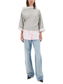 Dries Van Noten Women's Cotton Shirt Sweatshirt Grey