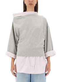 Dries Van Noten Women's Cotton Shirt Sweatshirt Grey