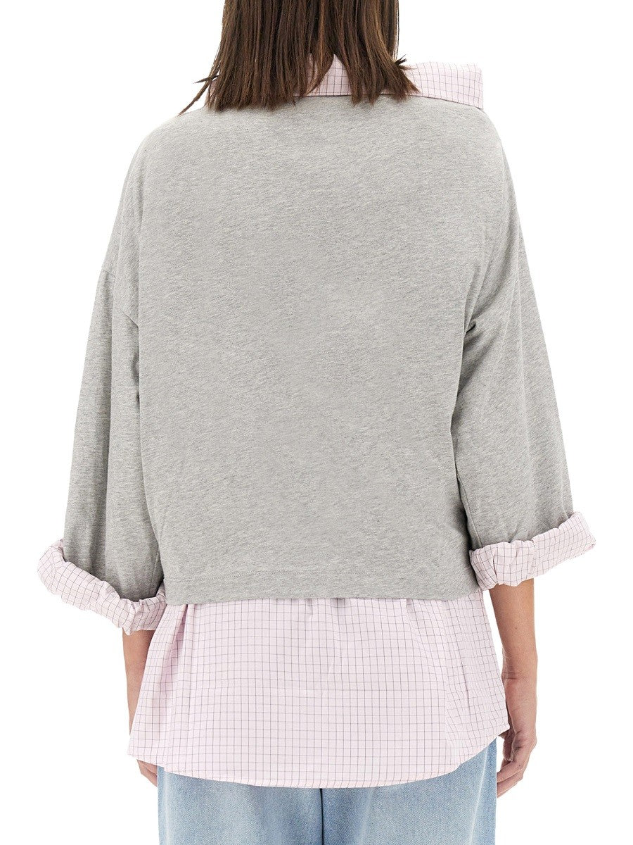 Dries Van Noten Women's Cotton Shirt Sweatshirt Grey