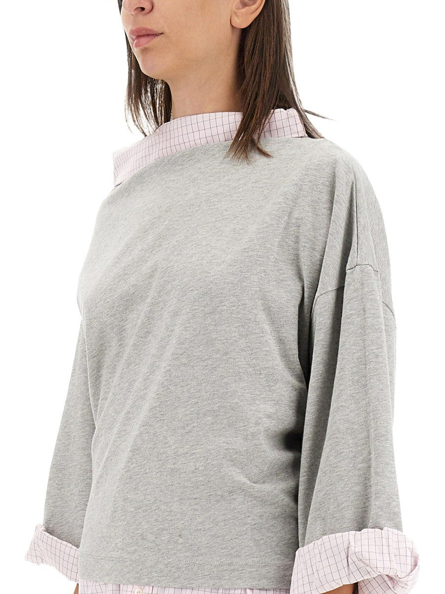 Dries Van Noten Women's Cotton Shirt Sweatshirt Grey