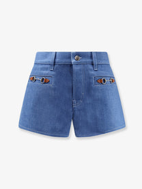 Gucci Women's Cotton Shorts Blue