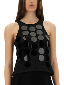 MSGM Women's Cotton Tops Black