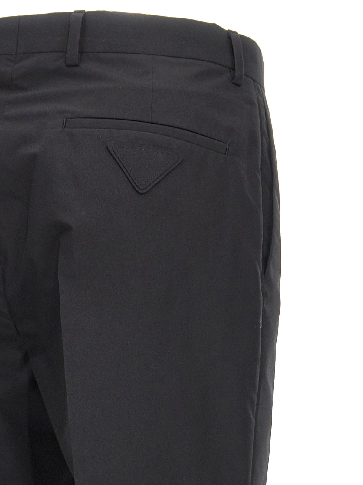 PRADA Cotton Trousers Tec Black