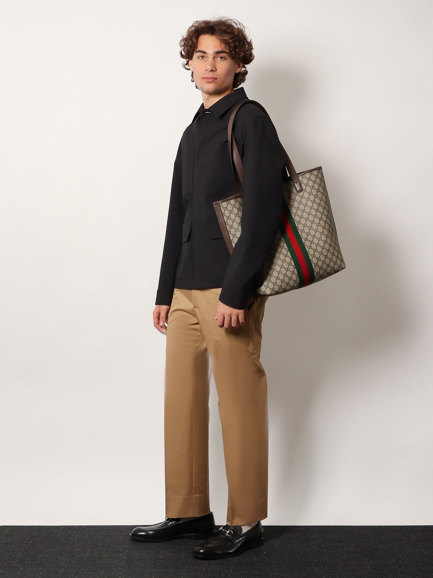 Gucci Men's Web Loop Pants Beige