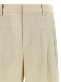Brunello Cucinelli Women's Cotton Trousers White