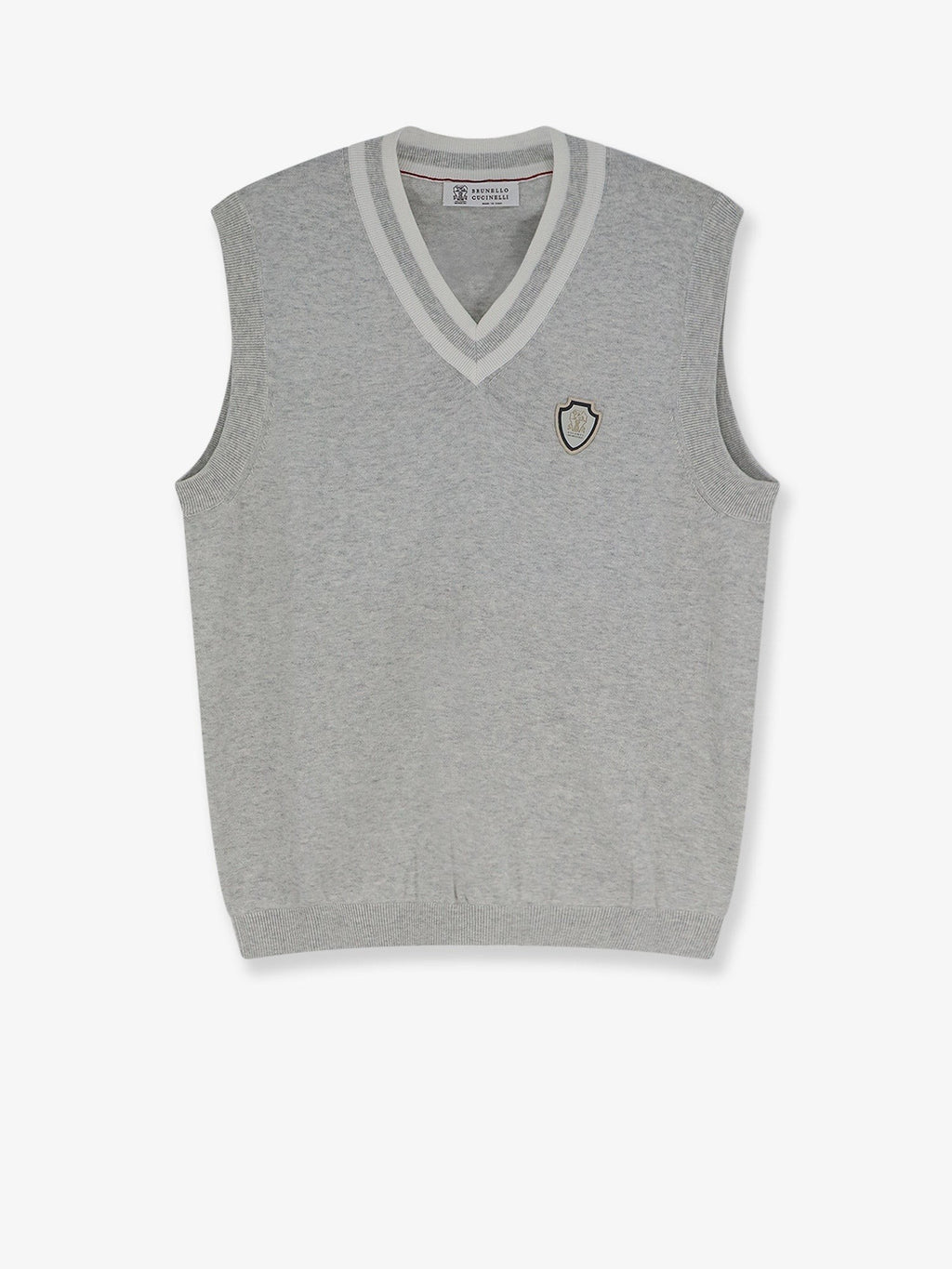 Brunello Cucinelli Men's Heraldic Vest Grey