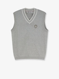 Brunello Cucinelli Men's Heraldic Vest Grey