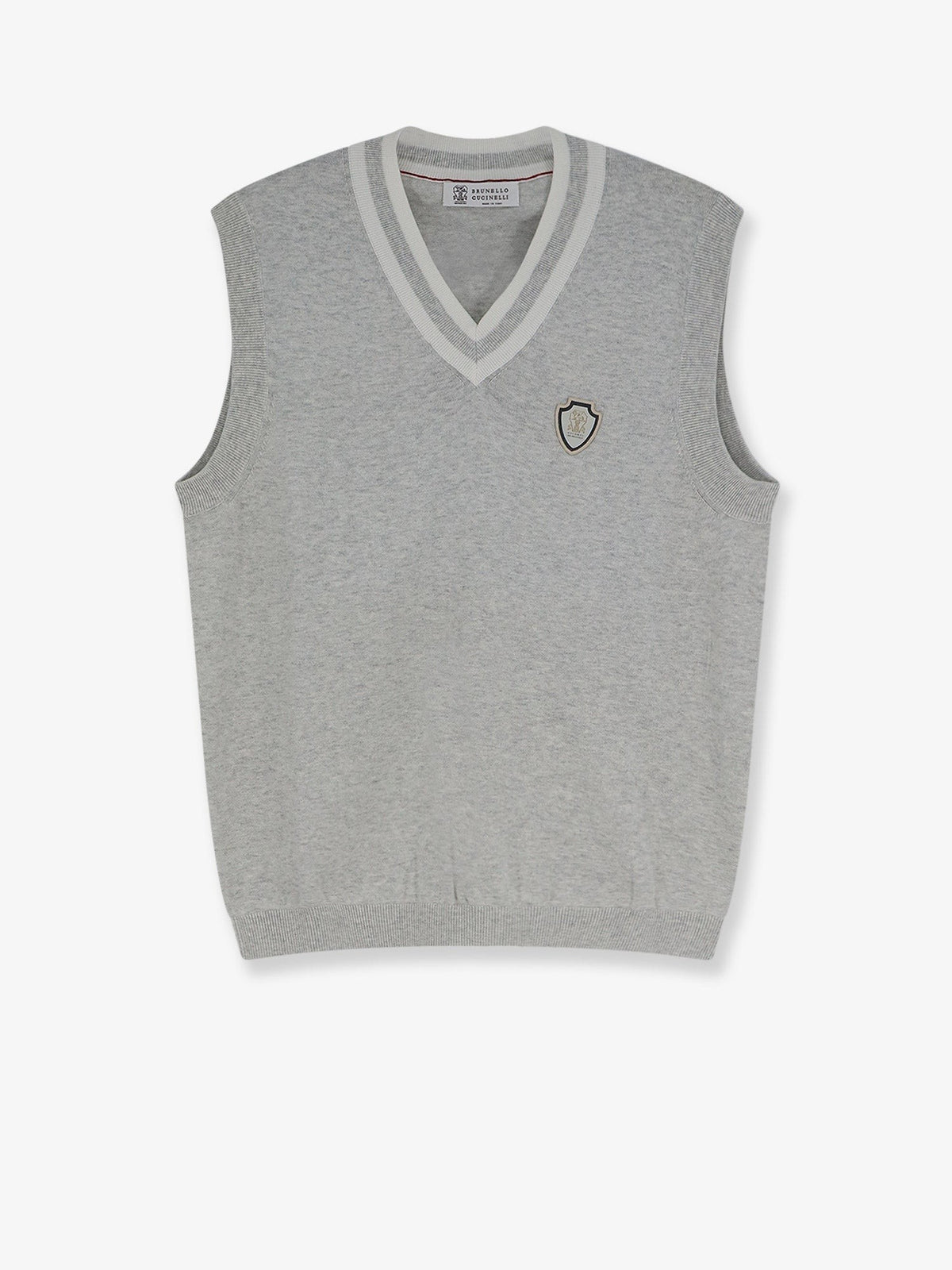 Brunello Cucinelli Men's Cotton Vest Grey