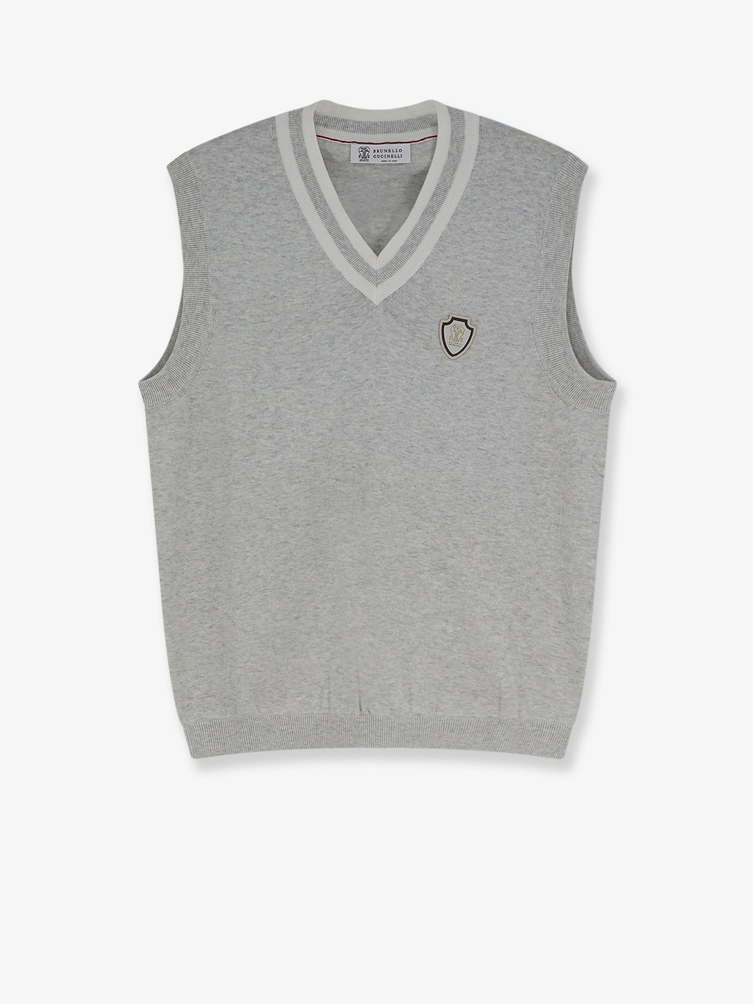 Brunello Cucinelli Men's Heraldic Vest Grey