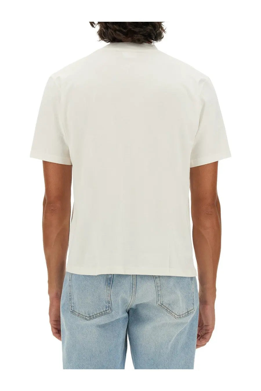 Courrèges men’s white t-shirt with a crisp short-sleeved classic crew neck design made from soft material