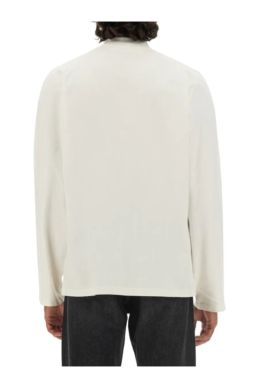 Off-white courrèges men’s shirt with long sleeves subtle texture and clean minimalist design