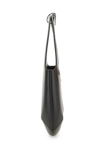 Courrèges women’s bag holy black black leather tote bag with sleek minimalist design and single shoulder strap