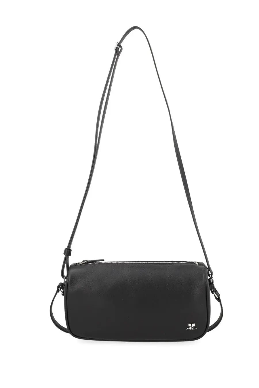 Courrèges women’s borsa three sixty small black crossbody bag with minimalist design and subtle corner logo