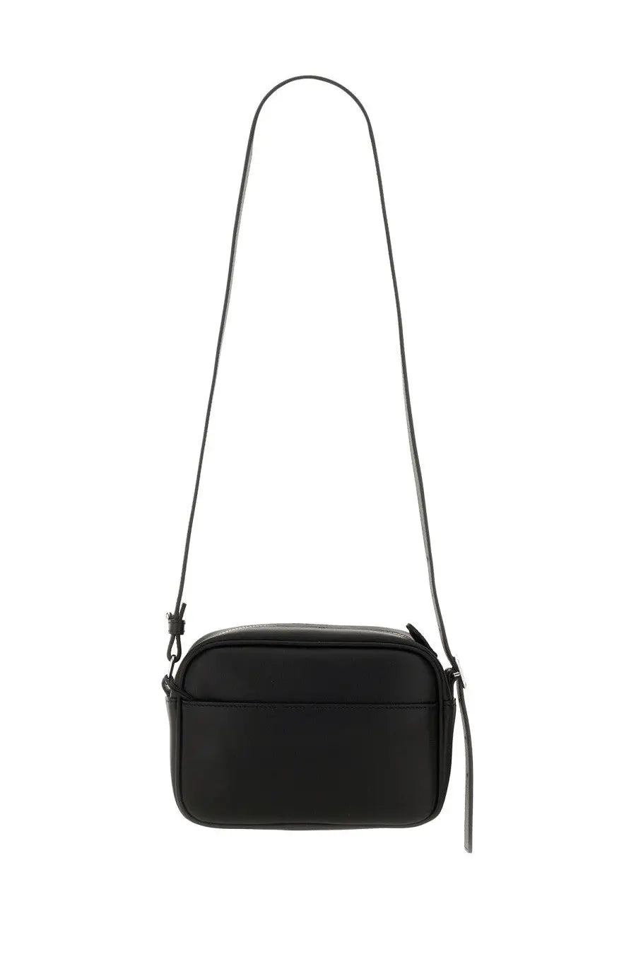 Courrèges women’s camera bag reedition black black leather crossbody bag with sleek minimalist design and adjustable strap