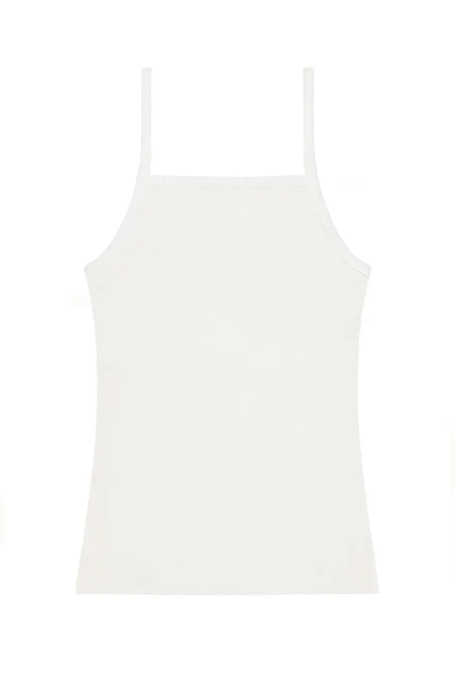 Courrèges women’s contrasting off-white spaghetti strap tank top with minimalist sleek design
