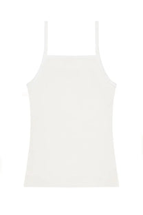 Courrèges women’s contrasting off-white spaghetti strap tank top with minimalist sleek design