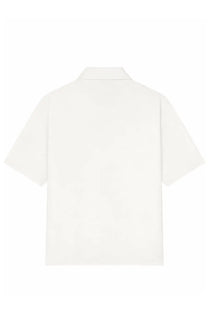 Courrèges women’s white polo shirt with short sleeves classic collar and minimalist design