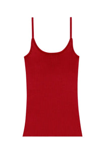 Courrèges women’s reedition knit tank top red with vibrant ribbed knit and spaghetti straps