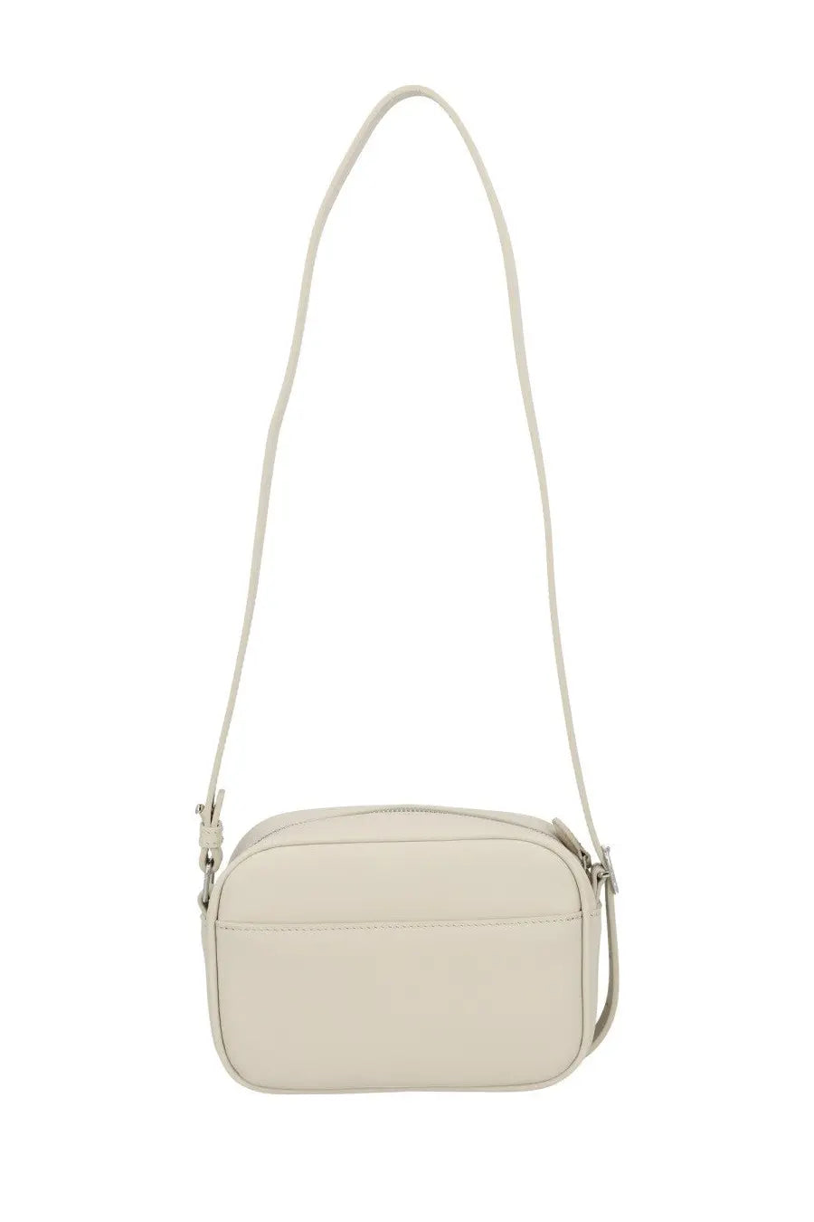 Courrèges women’s reedition naplack bag beige cream leather crossbody bag with minimalist design and adjustable strap