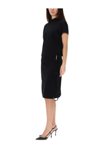 Courrèges women’s top circle heritage black black short-sleeved high-neck dress with side zipper and matching skirt